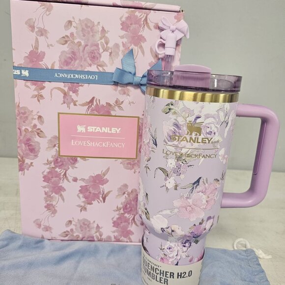 💜 Stanley x LoveShackFancy Holiday Quencher Cup 40oz — Rosa Beaux Purple 💜